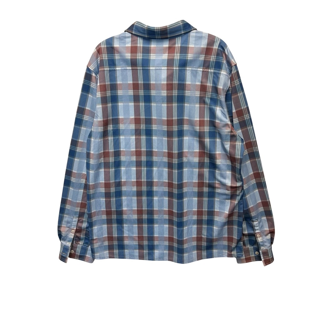 Tops On The Nose Mens XL Plaid Long Sleeve Button Down Shirt Blue Red Casual - Picture 3 of 6
